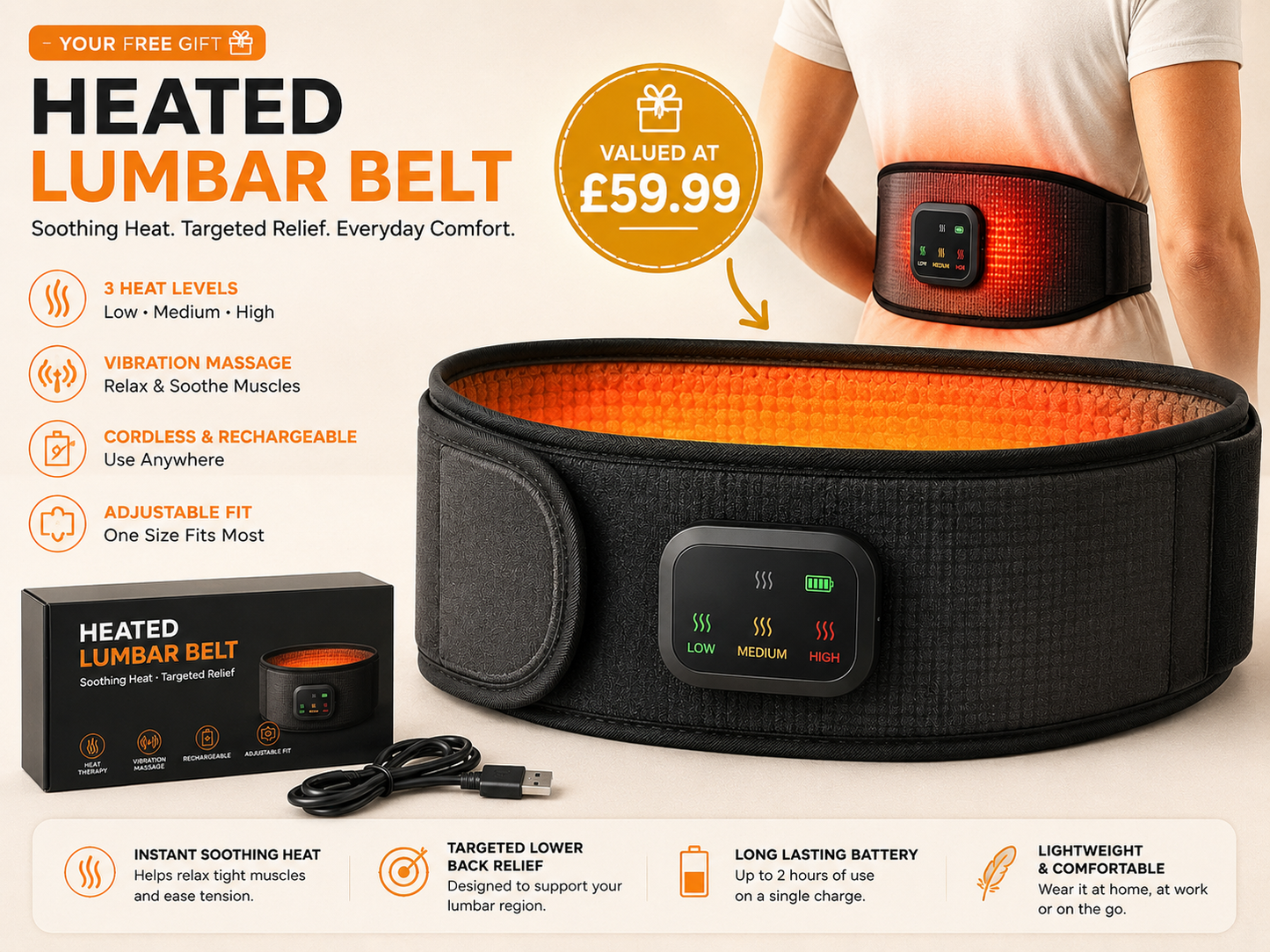 Heated Lumbar Recovery Belt